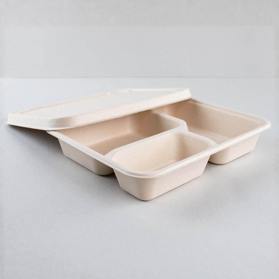 Kit marmita 1000ml c/ 3 compartimentos c/ tampa