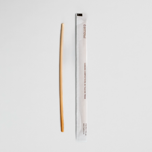 Canudo de talo de trigo 5mm embalado individualmente