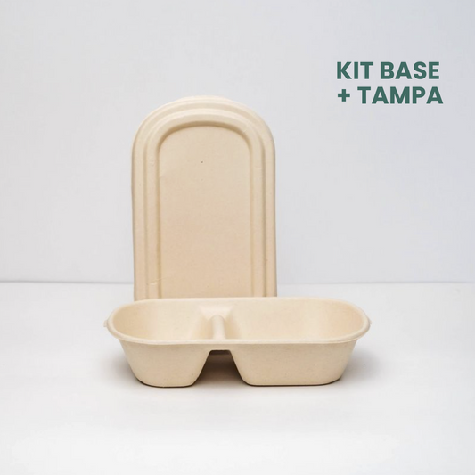 Kit marmita 850ml c/ divisória com tampa