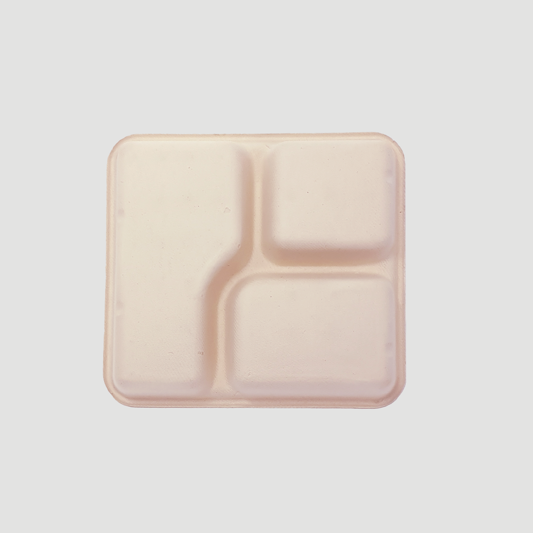 Marmita biodegradável 1200ml c/ 3 divisórias
