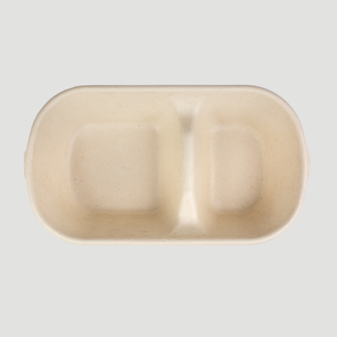 Marmita biodegradável 850ml c/ divisória