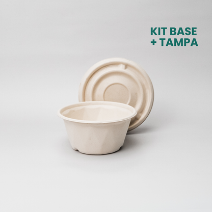 Kit pote 350ml com tampa