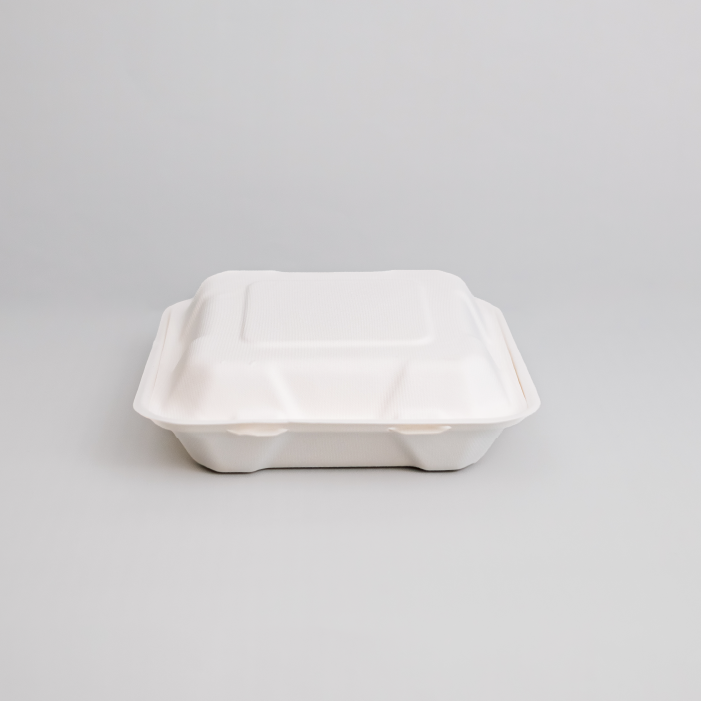 Hamburgueira biodegradável 750ml quadrada c/ 3 divisórias