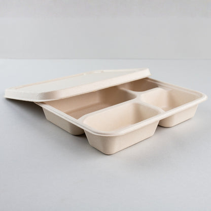 Marmita biodegradável 1000ml c/ 4 compartimentos com tampa