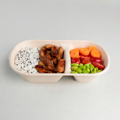 Marmita biodegradável 850ml c/ 2 compartimentos