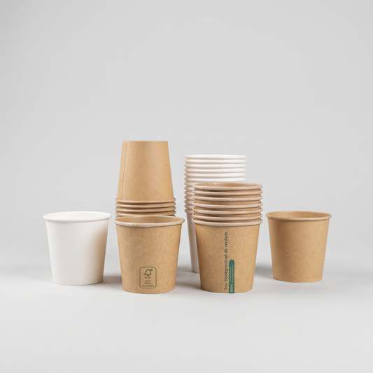 Grupo de copos biodegradáveis Terraw 100ml sem tampa