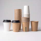 Copos biodegradáveis 240ml com tampa preta