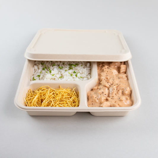 Kit marmita 1000ml c/ 3 compartimentos c/ tampa