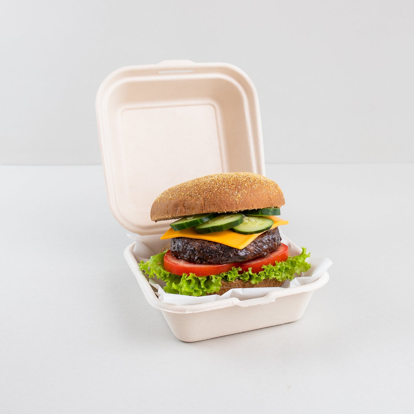 Hamburgueira biodegradável 450ml quadrada